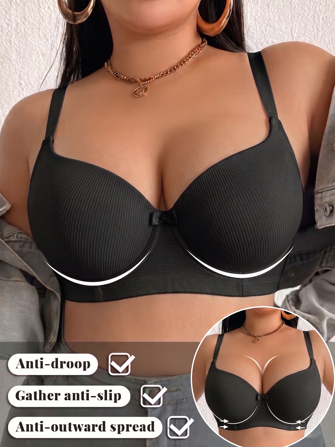 Plus Size Anti-Sagging Women B - Underwire Bra Padded 리뷰 및 가격