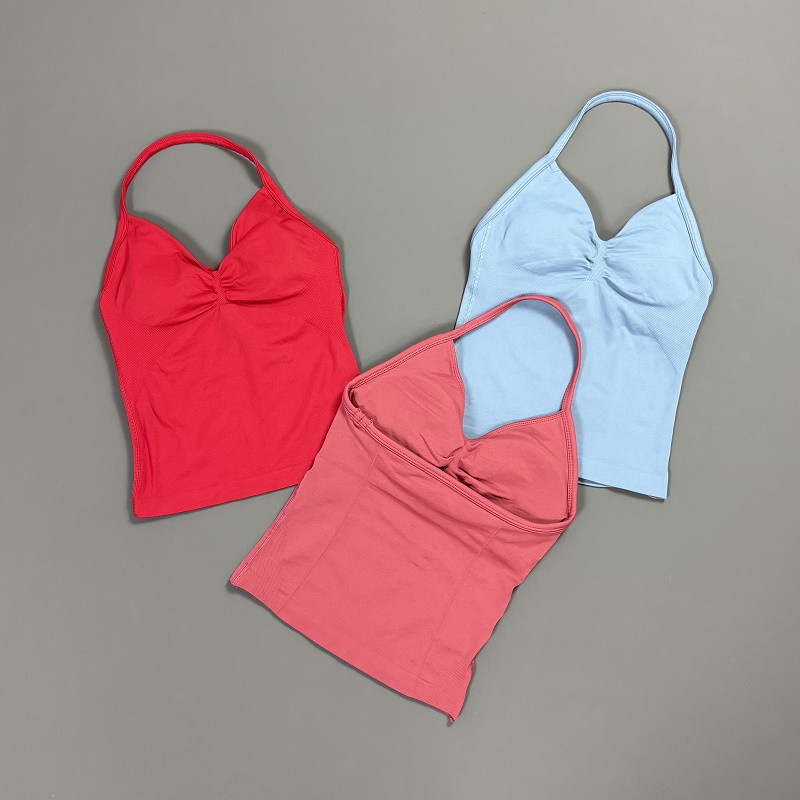 Sports Tank Top Women Halter V - T Shirt Bra Seamless 리뷰 및 가격
