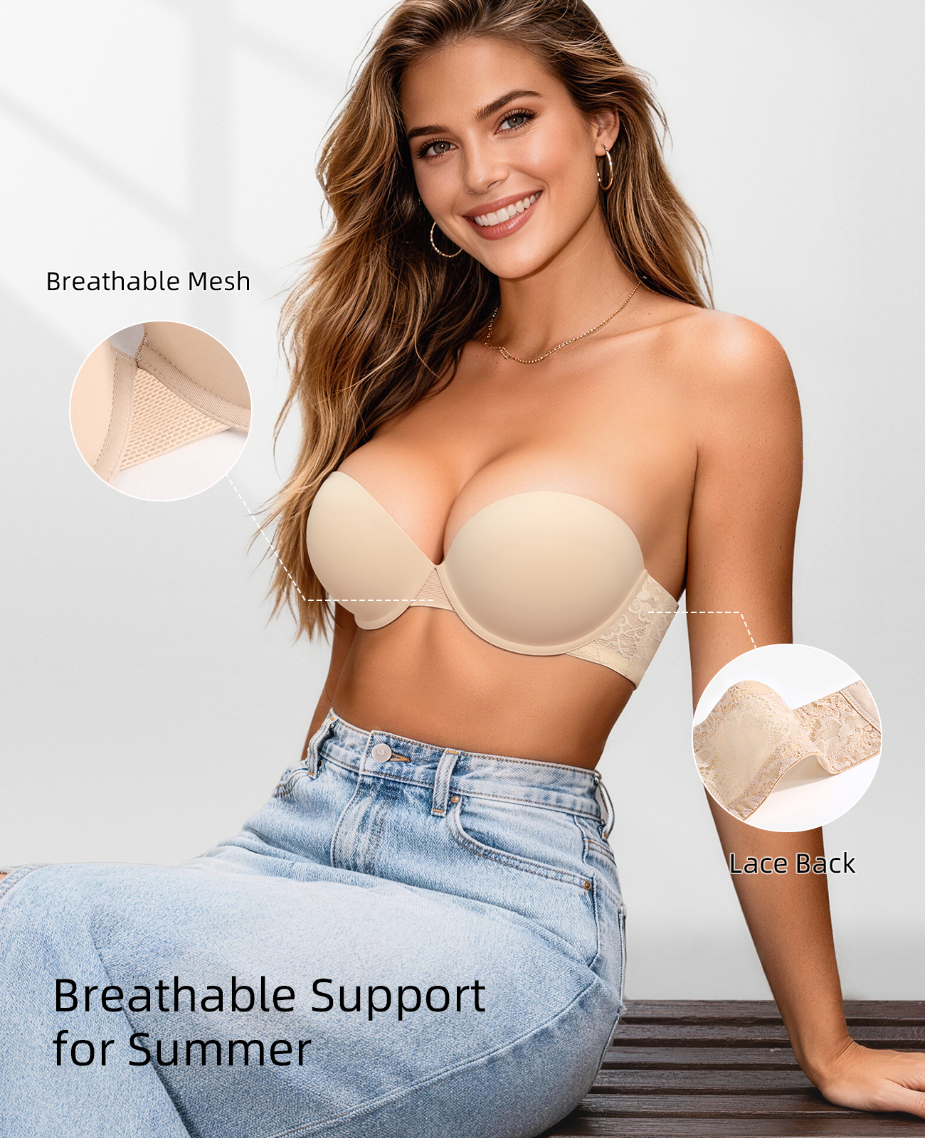New Push Up Bra Women Lace Pad - Convertible Bra Multiway 리뷰 및 가격