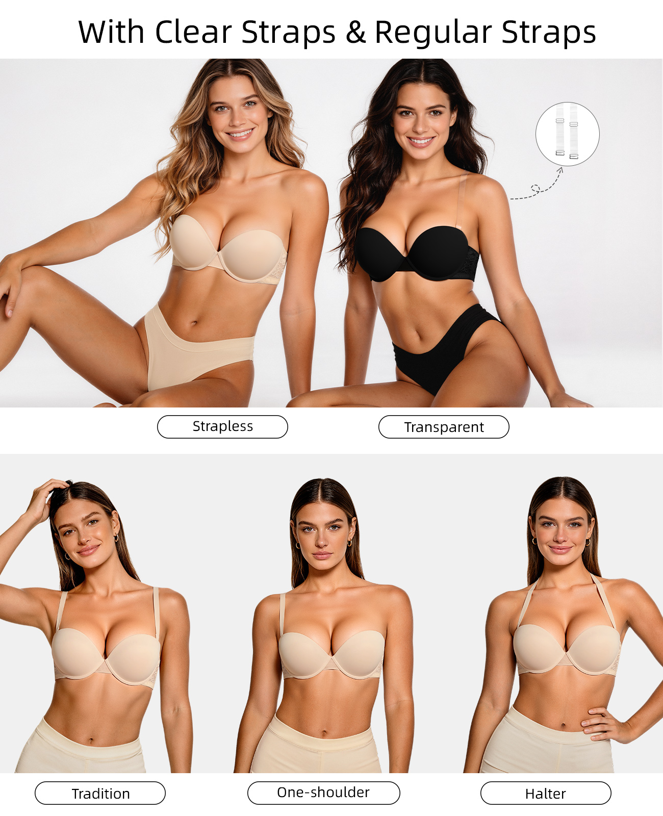 New Push Up Bra Women Lace Pad - Convertible Bra Multiway 리뷰 및 가격