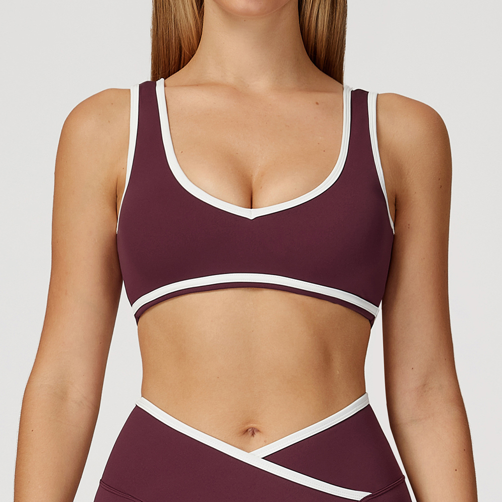 V-Neck Sports Bra Women Top Pu - Plunge Bra Push Up 리뷰 및 가격