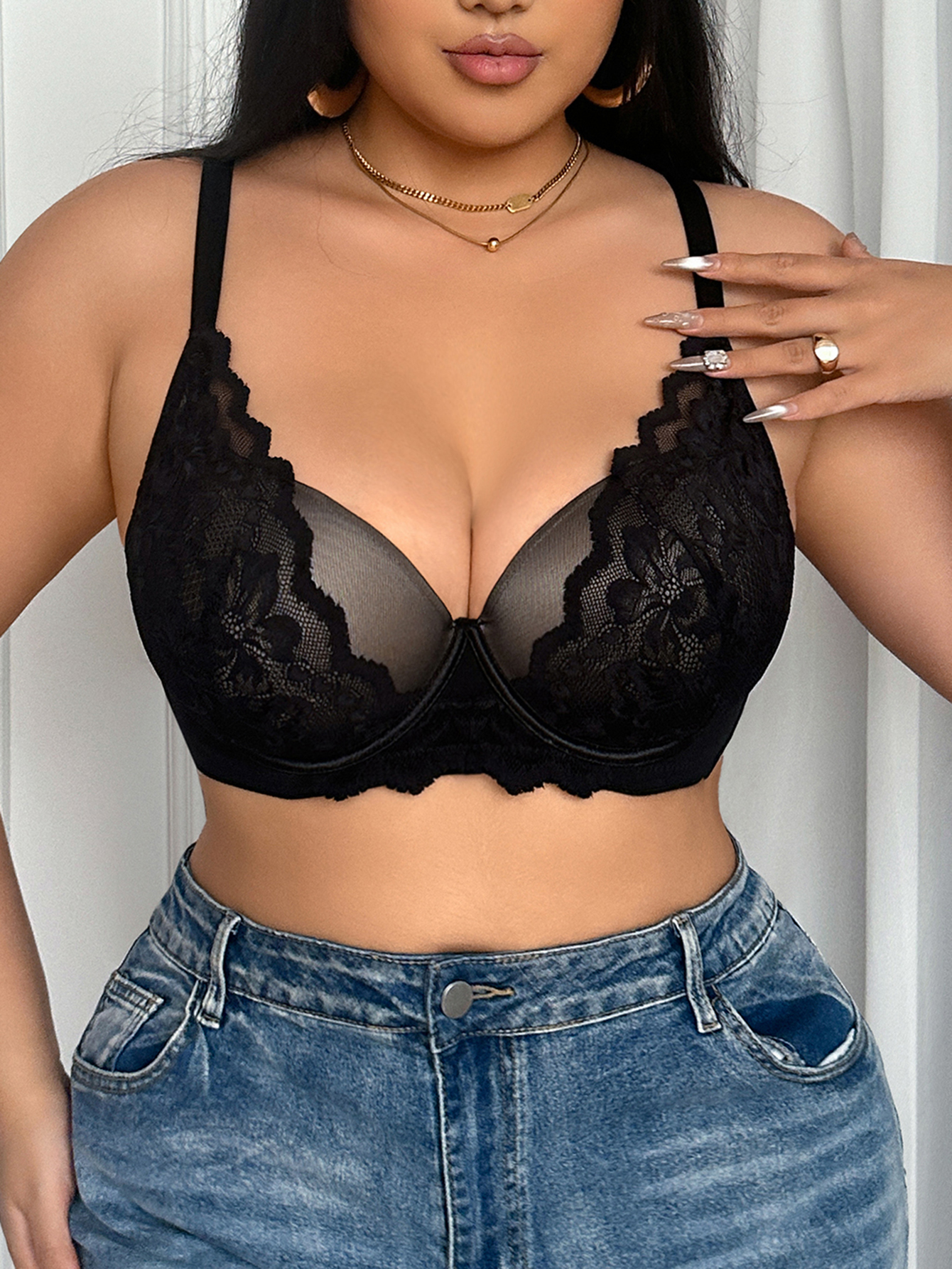 Wide Strap Plus Size Women Bra - Underwire Bra Padded 리뷰 및 가격