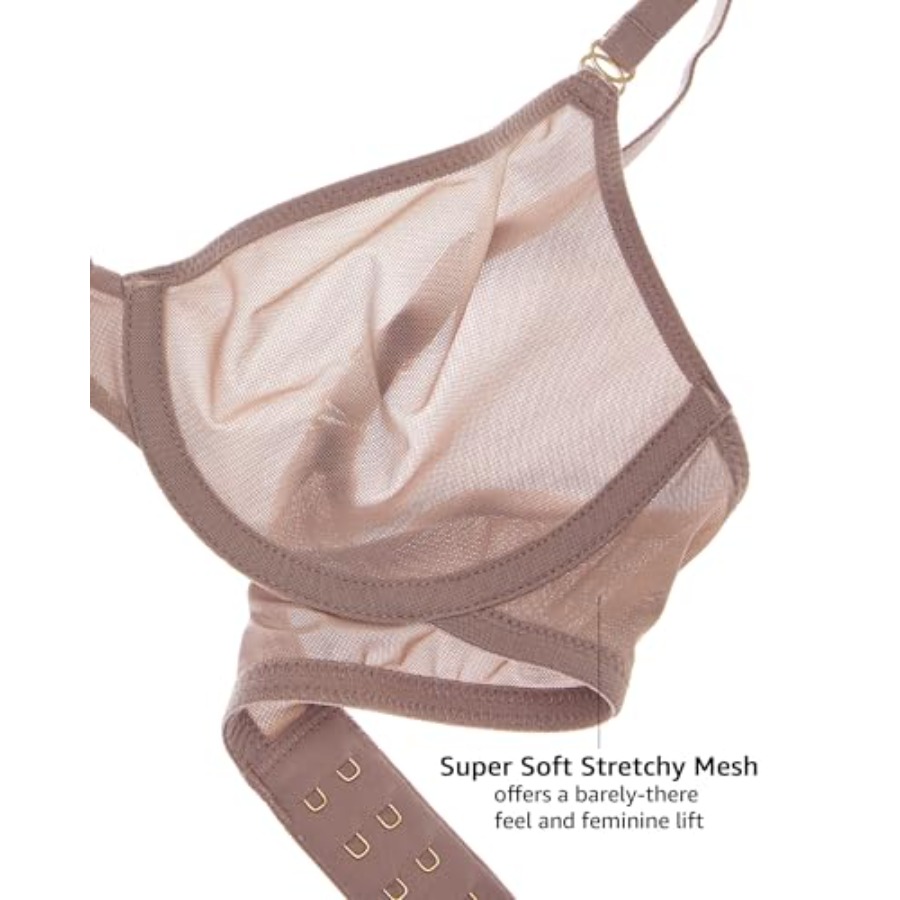 Women's Cosnufy Sheer Balconet - Demi Bra Balconette 리뷰 및 가격