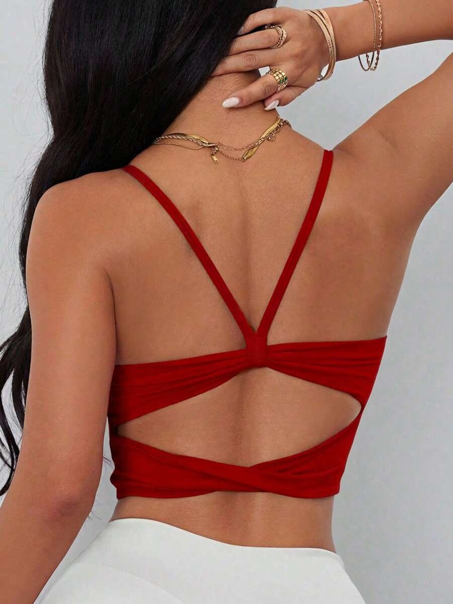 Womens Criss-Cross Strap Racer - Sports Bra Racerback 리뷰 및 가격