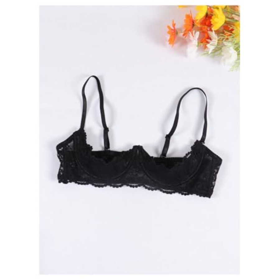 OYOANGLE Women's 1/4 Cup Lace  - Demi Bra Balconette 리뷰 및 가격