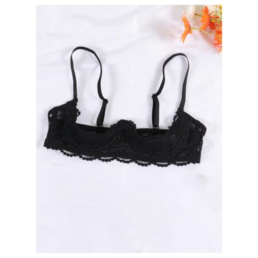 OYOANGLE Women's 1/4 Cup Lace  - Demi Bra Balconette 리뷰 및 가격