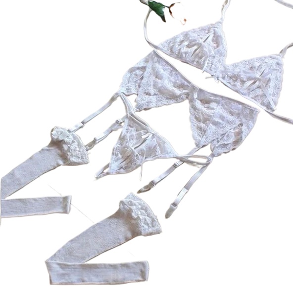 Lace Women Lingerie Set 4 Pcs  - Sheer Bra Lace 리뷰 및 가격