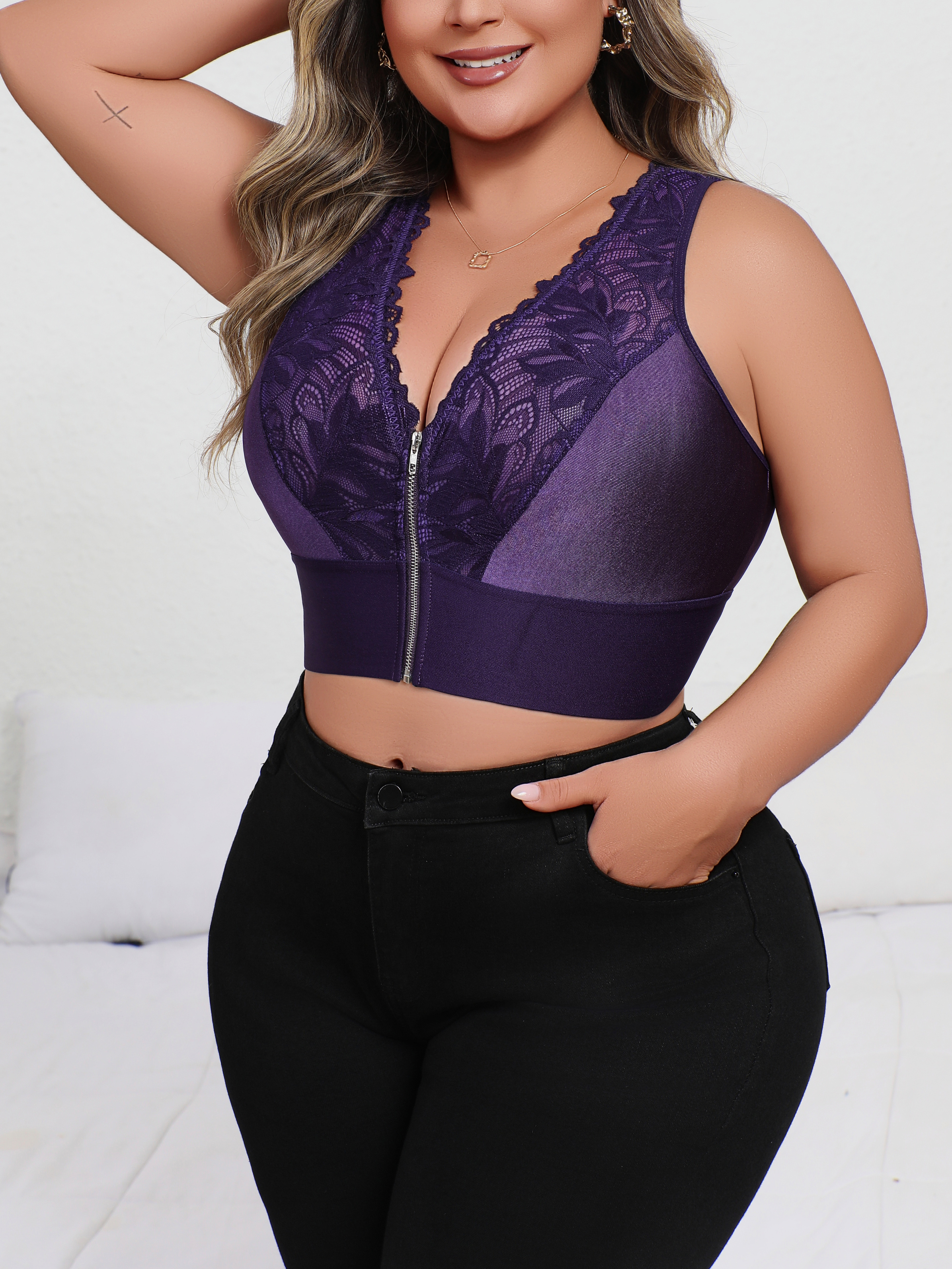 New Arrival Plus Size Sexy Pur - Plunge Bra Push Up 리뷰 및 가격